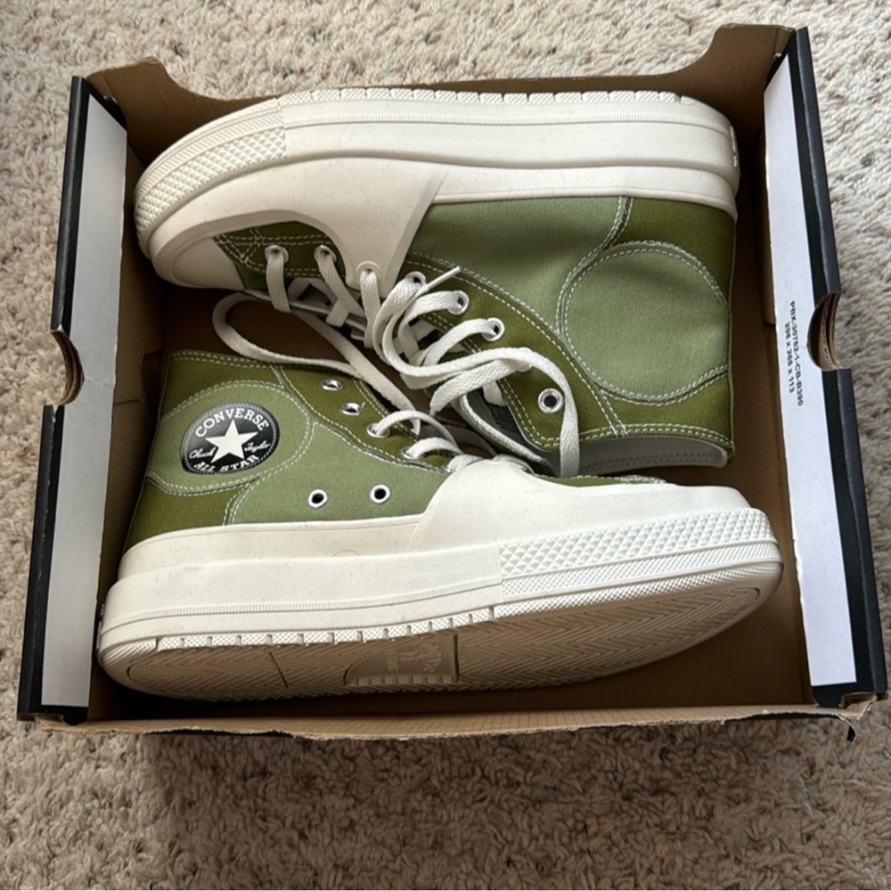 BNIB CONVERSE CONSTRUCT HIGH GREEN COLORBLOCK ALLIGATOR